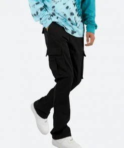 Mnml B Flare Denim Twill Flare Cargo Pants - Black