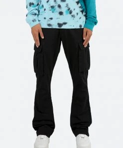 Mnml B Flare Denim Twill Flare Cargo Pants - Black