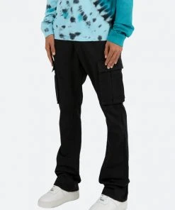 Mnml B Flare Denim Twill Flare Cargo Pants - Black