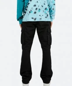 Mnml B Flare Denim Twill Flare Cargo Pants - Black