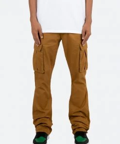 Mnml Twill Flare Cargo Pants - Brown