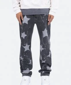 Mnml V120 Star Baggy Denim - Black/White