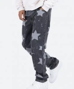 Mnml V120 Star Baggy Denim - Black/White