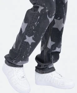 Mnml V120 Star Baggy Denim - Black/White