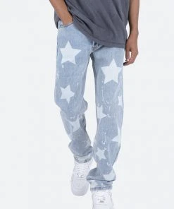 Mnml V120 Star Baggy Denim - Blue/White