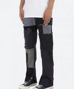Mnml V124 Patchwork Baggy Denim - Black
