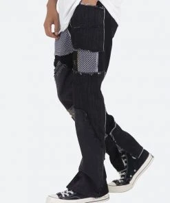 Mnml V124 Patchwork Baggy Denim - Black