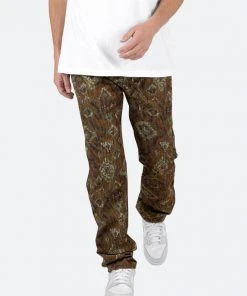 Mnml V129 Pattern Baggy Denim - Brown