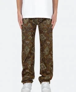 Mnml V129 Pattern Baggy Denim - Brown