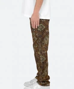 Mnml V129 Pattern Baggy Denim - Brown