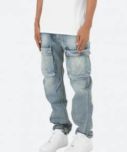 Mnml V216 Cargo Baggy Denim - Vintage Blue