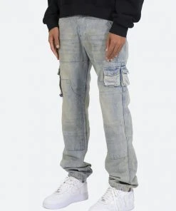 Mnml V Baggy Denim V244 Cargo Baggy Denim - Vintage Blue