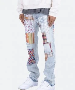 Mnml V291 Patchwork Baggy Denim - Light Blue