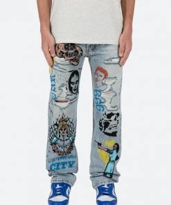 Mnml V Baggy Denim V440 Terry Baggy Denim - Blue