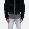 Mnml Velour Bomber Jacket - Black