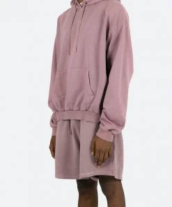 Mnml Vintage Cropped Hoodie - Purple