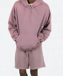 Mnml Vintage Cropped Hoodie - Purple