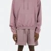 Mnml Vintage Cropped Hoodie - Purple