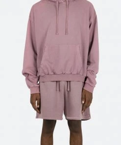 Mnml Vintage Cropped Hoodie - Purple