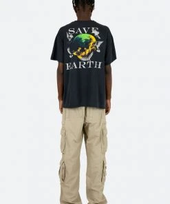 Mnml Tops Vintage Save Earth Tee - Black