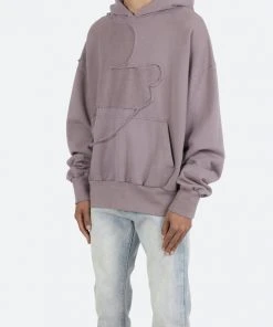 Mnml Washed Paneled Hoodie - Purple