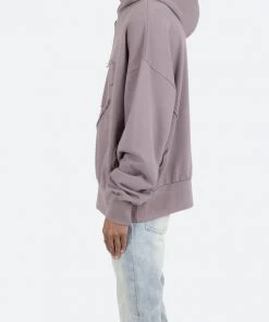Mnml Washed Paneled Hoodie - Purple