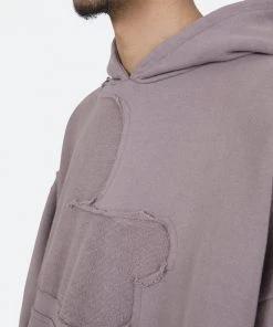 Mnml Washed Paneled Hoodie - Purple