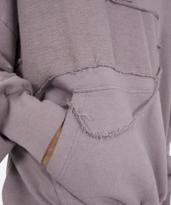 Mnml Washed Paneled Hoodie - Purple