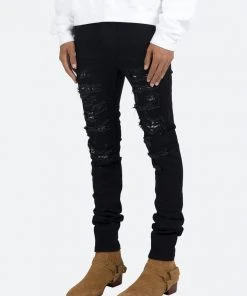 Mnml X165 Paisley Skinny Denim - Black/Black