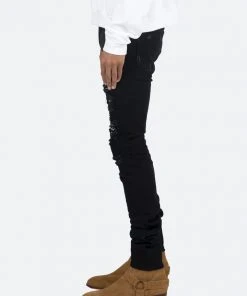 Mnml X165 Paisley Skinny Denim - Black/Black