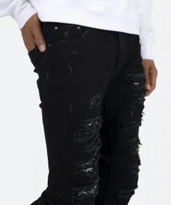 Mnml X165 Paisley Skinny Denim - Black/Black