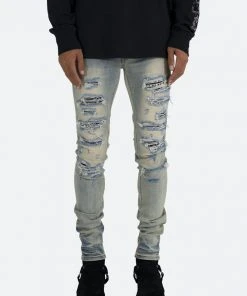 Mnml X165 Paisley Skinny Denim - Blue/Black