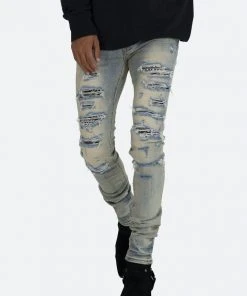 Mnml X165 Paisley Skinny Denim - Blue/Black