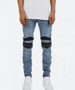 Mnml X186 Moto Skinny Denim - Blue/Black