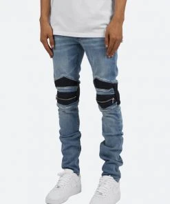 Mnml X186 Moto Skinny Denim - Blue/Black