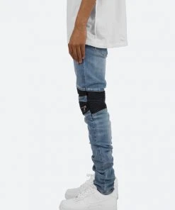 Mnml X186 Moto Skinny Denim - Blue/Black