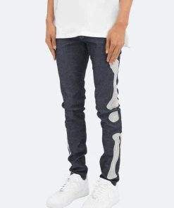 Mnml X199 Skeleton Skinny Denim - Raw Blue