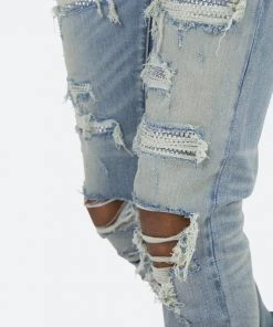 Mnml X201 Rhinestone Skinny Denim - Blue