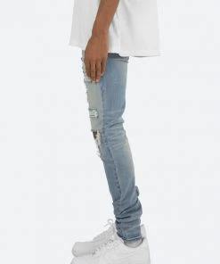 Mnml X201 Rhinestone Skinny Denim - Blue