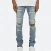 Mnml X201 Rhinestone Skinny Denim - Blue