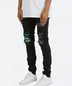 Mnml X284 Moto Skinny Denim - Black/Purple