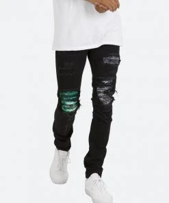 Mnml X284 Moto Skinny Denim - Black/Purple