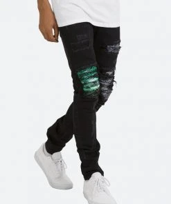 Mnml X284 Moto Skinny Denim - Black/Purple