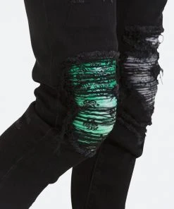 Mnml X284 Moto Skinny Denim - Black/Purple