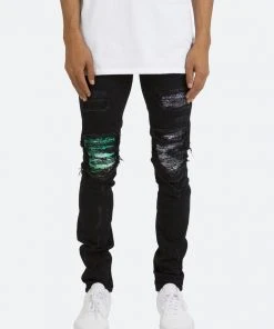 Mnml X284 Moto Skinny Denim - Black/Purple