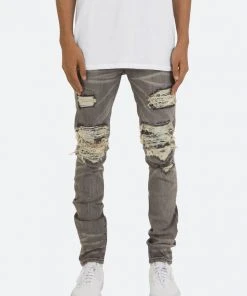 Mnml X284 Moto Skinny Denim - Grey/Blue