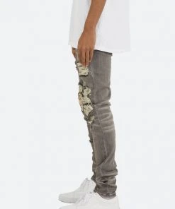 Mnml X284 Moto Skinny Denim - Grey/Blue