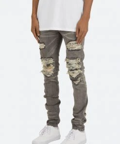 Mnml X284 Moto Skinny Denim - Grey/Blue