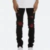 Mnml X285 Moto Skinny Denim - Black/Red
