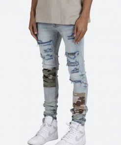 Mnml X408 Repaired Skinny Denim - Blue